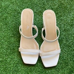 White Sandal heels
